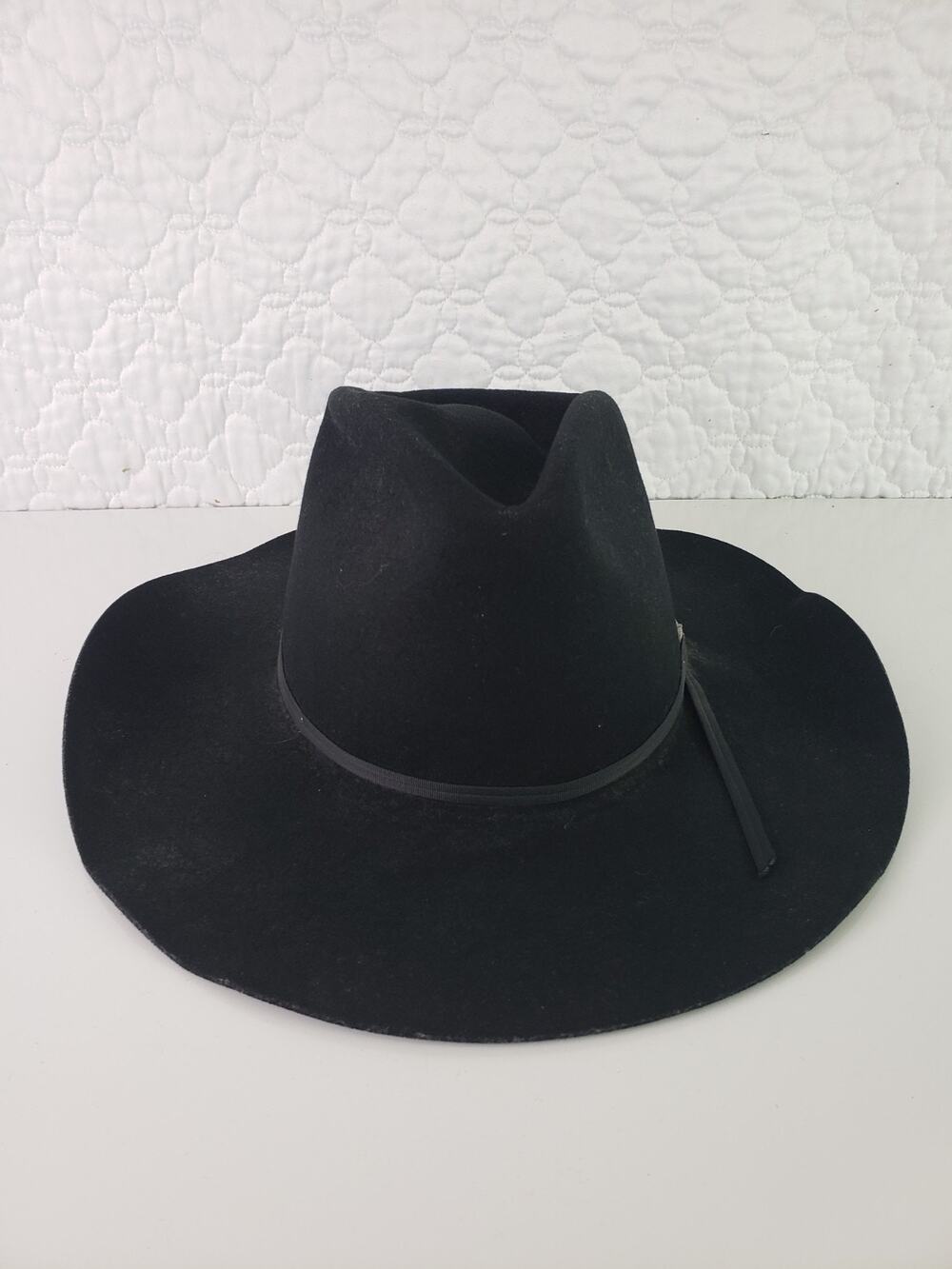 Renegade Wool Black Cowboy Hat Men’s Size 7 1/8 Made in USA Western Black
